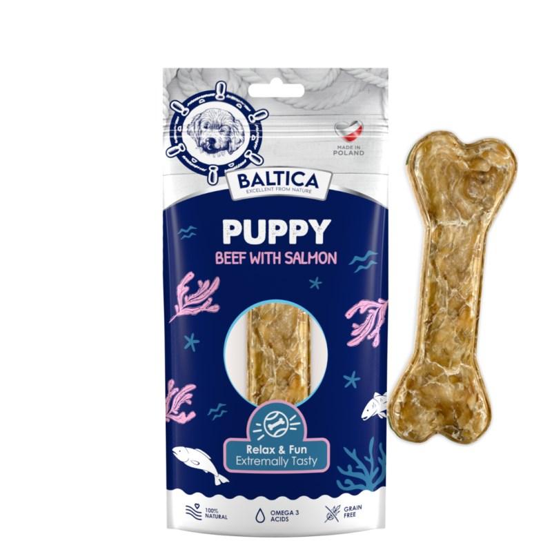 BALTICA Puppy okse med laks – hundetygge, 75 g billede