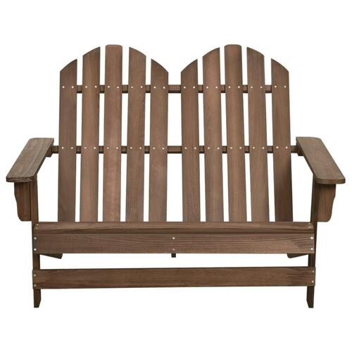 2-personers Adirondack-havestol massivt grantræ brun