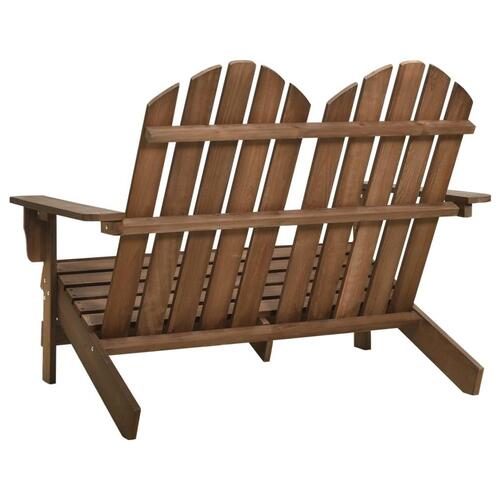 2-personers Adirondack-havestol massivt grantræ brun