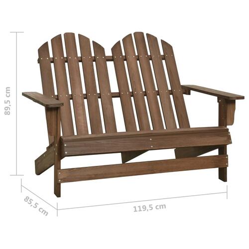 2-personers Adirondack-havestol massivt grantræ brun