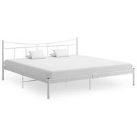 Sengestel 200x200 cm metal hvid