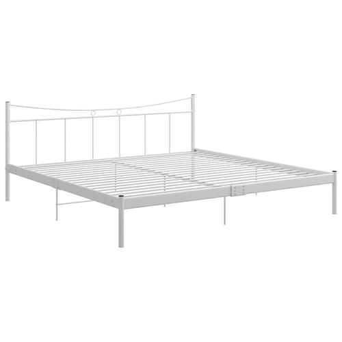 Sengestel 200x200 cm metal hvid