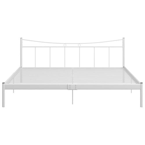 Sengestel 200x200 cm metal hvid