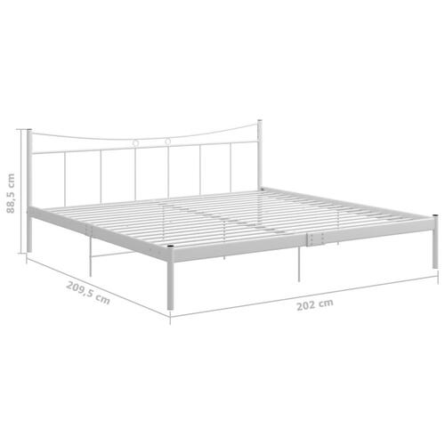 Sengestel 200x200 cm metal hvid