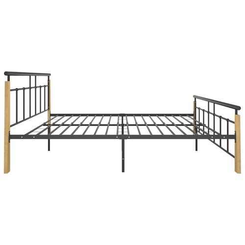 Sengestel 180x200 cm metal og massivt egetræ