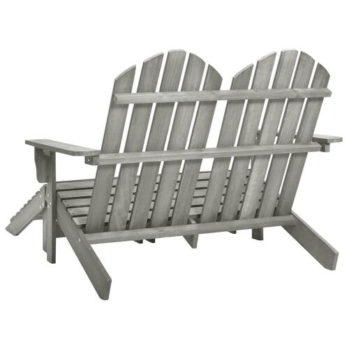 2-personers Adirondack-havestol med fodstøtte grantræ grå