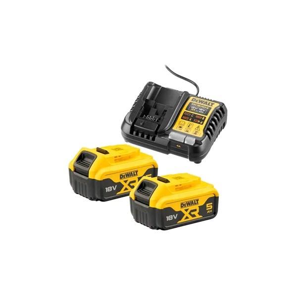 DeWALT DCB1104P2-QW opladersæt - DCB1104 lader + 2 x DCB184 18 V 5,0 Ah XR batterier
