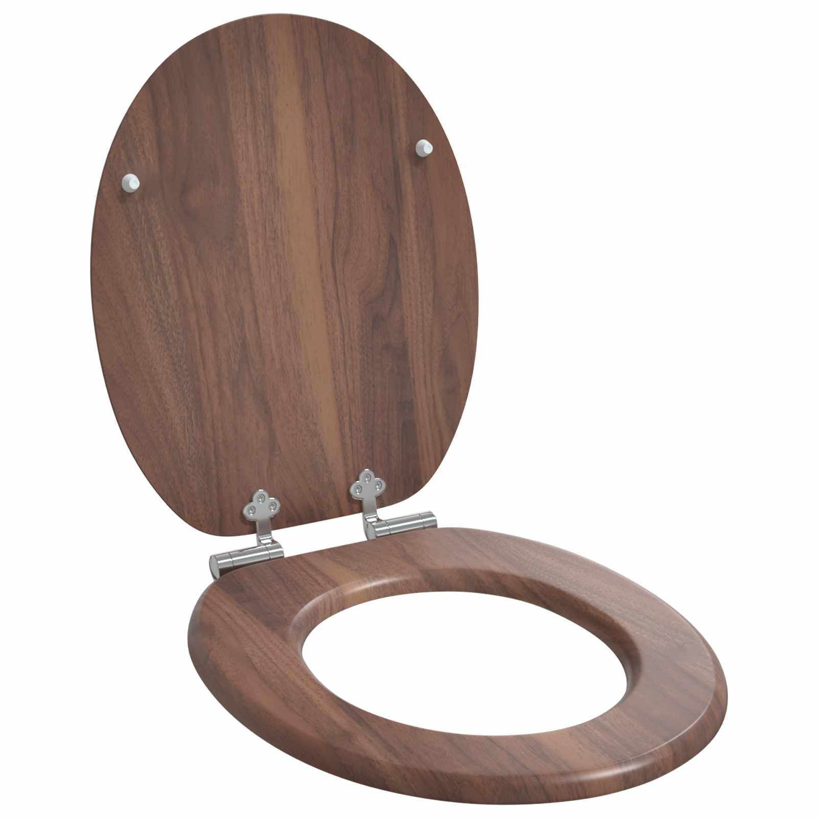 Toilet sæde Brun 44 x 38 cm MDF plade billede