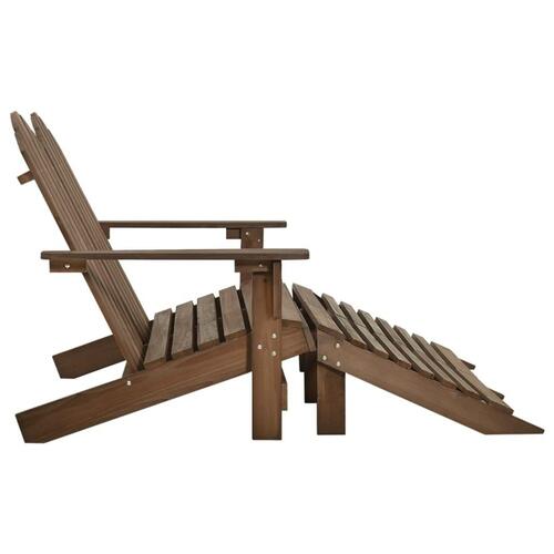 2-personers Adirondack-havestol med fodstøtte grantræ brun