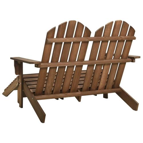2-personers Adirondack-havestol med fodstøtte grantræ brun