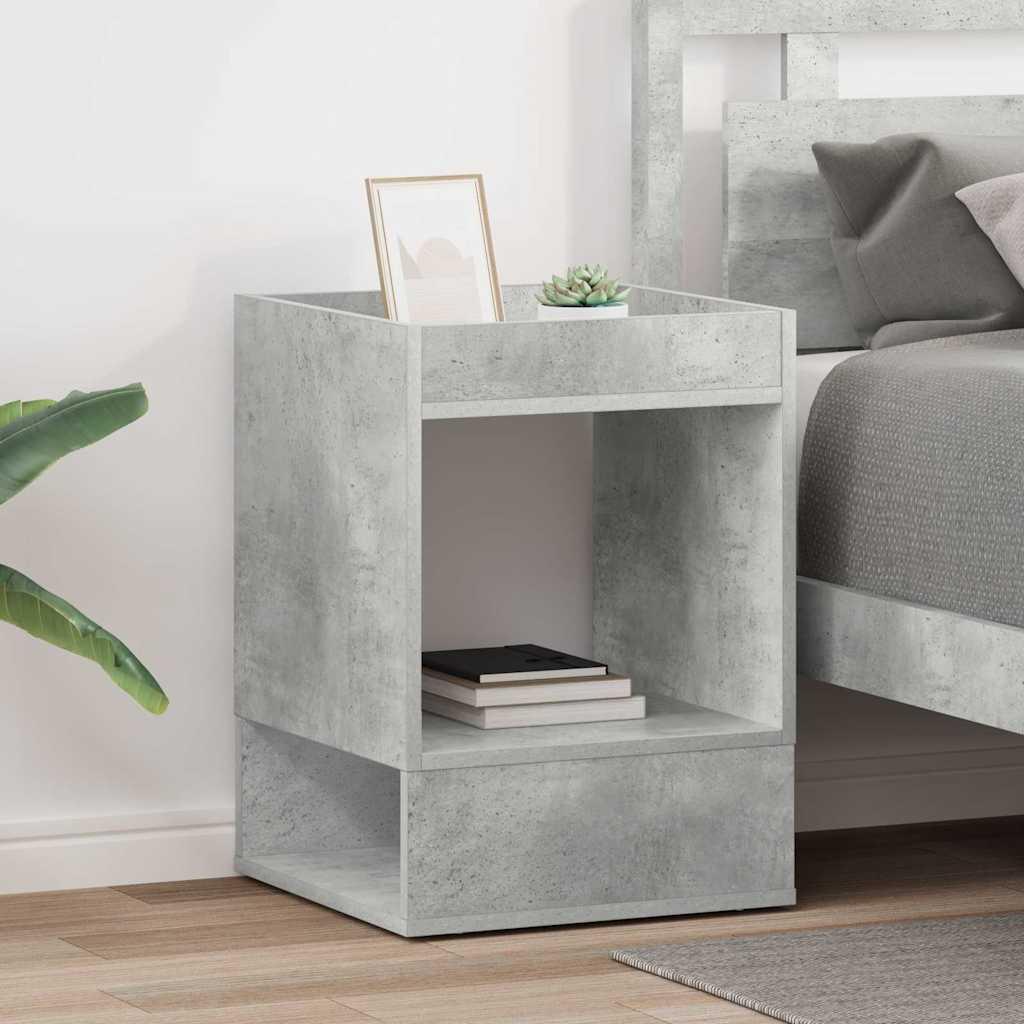 Endebord 2 stk Beton Grå 40 x 40 x 56 cm Konstrueret træ billede