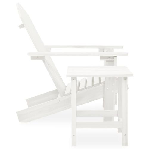 Adirondack-havestol med bord massivt grantræ hvid
