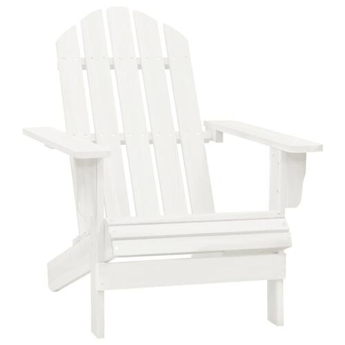 Adirondack-havestol med bord massivt grantræ hvid