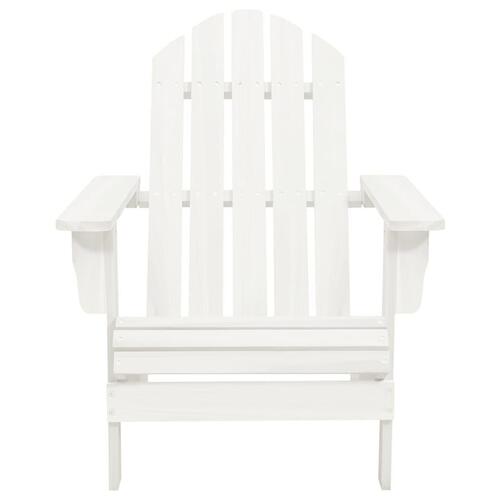 Adirondack-havestol med bord massivt grantræ hvid