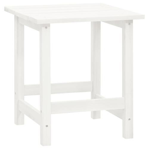 Adirondack-havestol med bord massivt grantræ hvid