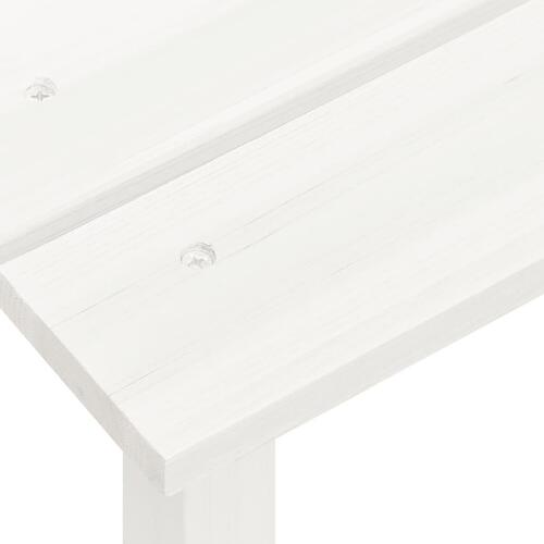 Adirondack-havestol med bord massivt grantræ hvid