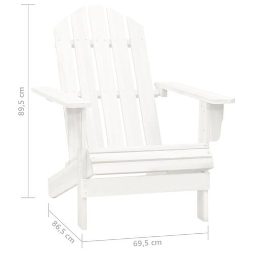 Adirondack-havestol med bord massivt grantræ hvid