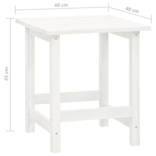 Adirondack-havestol med bord massivt grantræ hvid