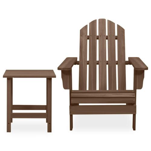 Adirondack-havestol med bord massivt grantræ brun
