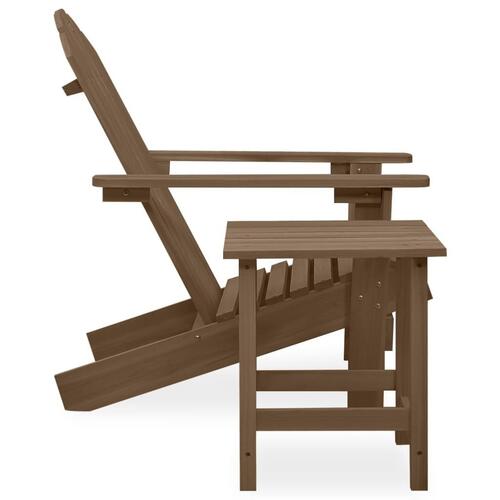 Adirondack-havestol med bord massivt grantræ brun