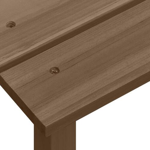 Adirondack-havestol med bord massivt grantræ brun