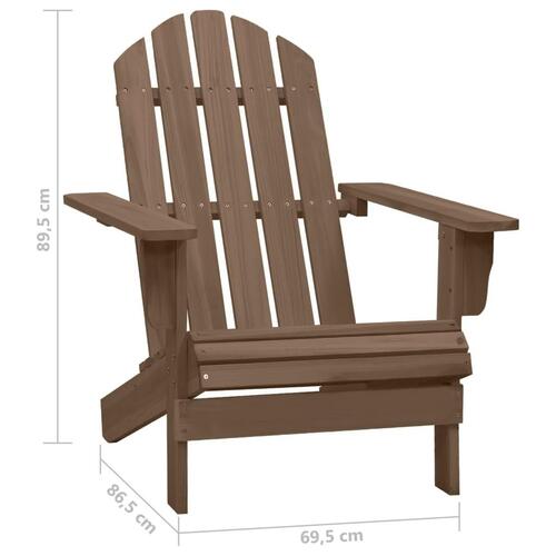Adirondack-havestol med bord massivt grantræ brun