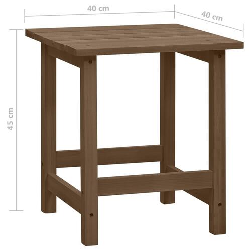 Adirondack-havestol med bord massivt grantræ brun