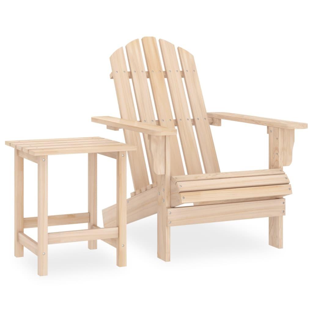 Adirondack-havestol med bord massivt grantræ