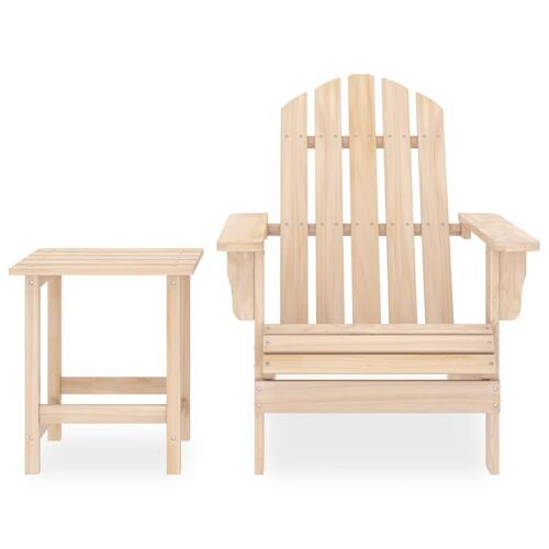 Adirondack-havestol med bord massivt grantræ