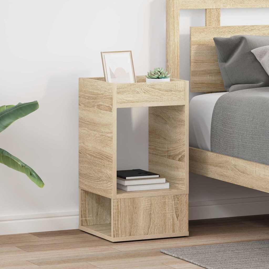 Endebord 2 stk Sonoma eg 30 x 30 x 56 cm Konstrueret træ billede