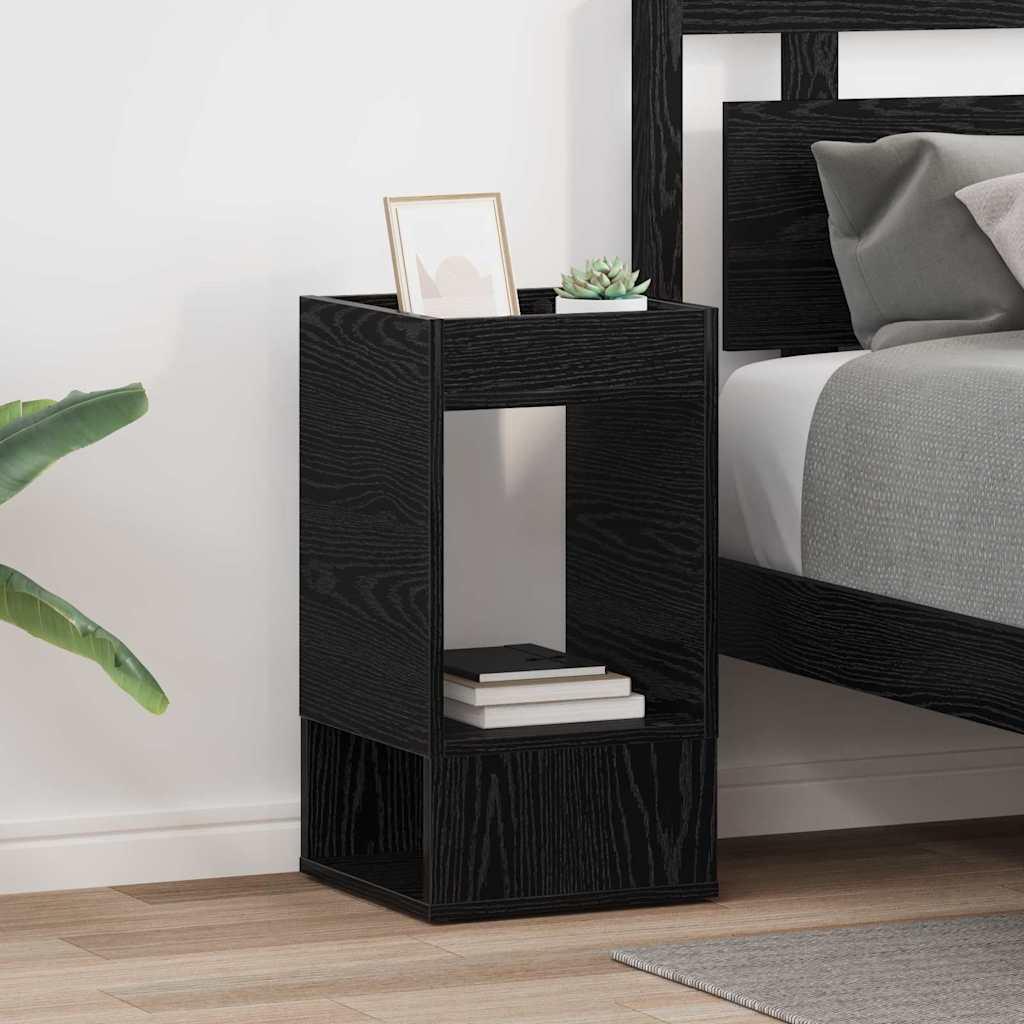 Endebord 2 stk Sort eg 30 x 30 x 56 cm Konstrueret træ billede