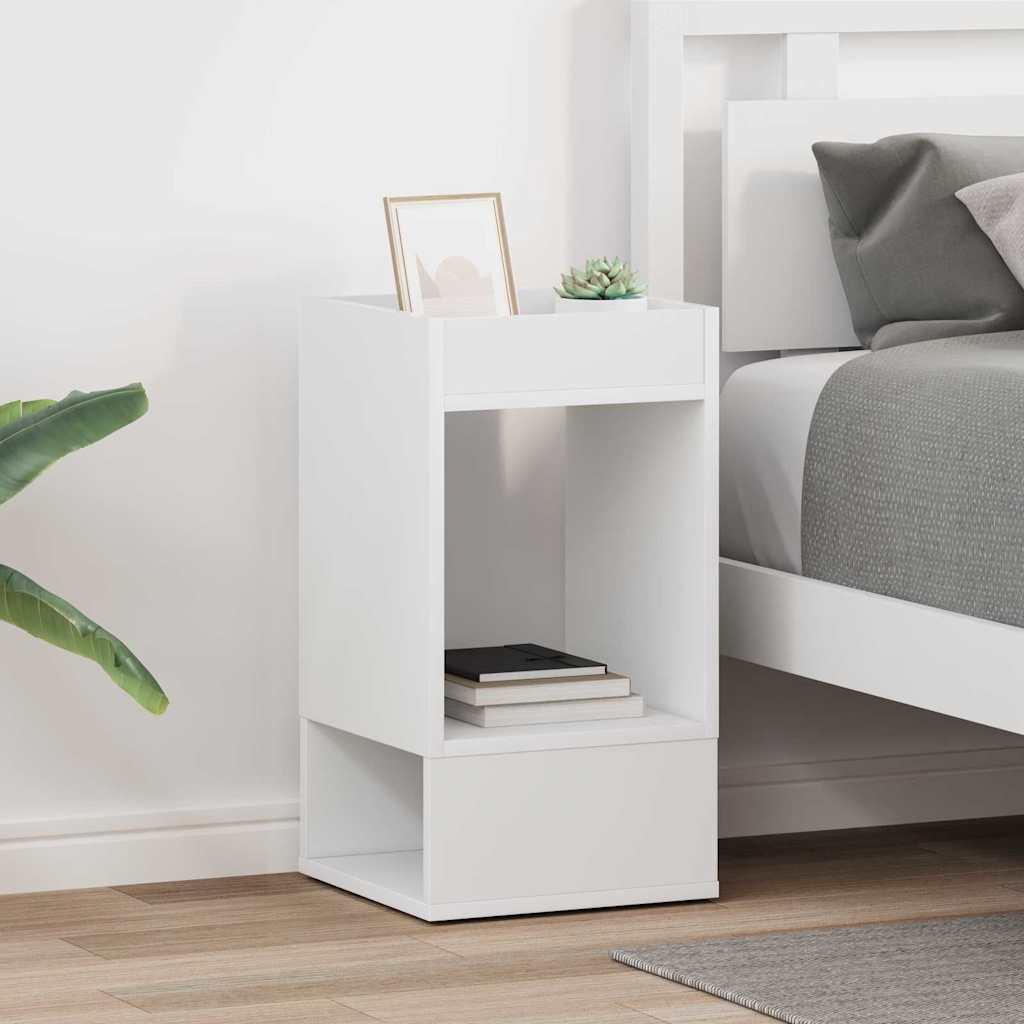 Endebord 2 stk Hvid 30 x 30 x 56 cm Konstrueret træ billede