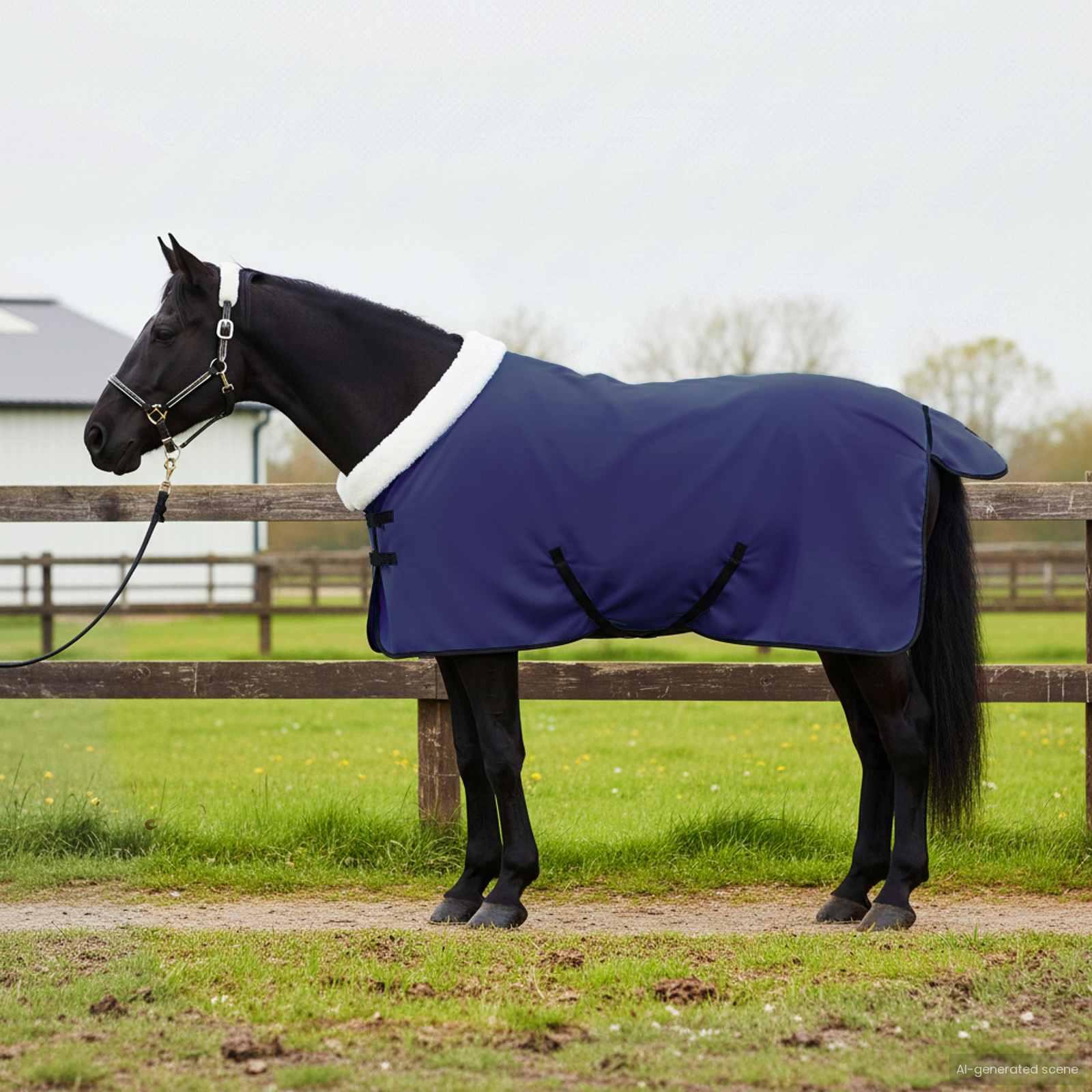 Hestetæppe Mørkeblå 85 cm Polar fleece billede