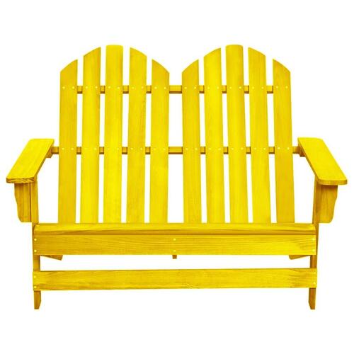 2-personers Adirondack-havestol massivt grantræ gul