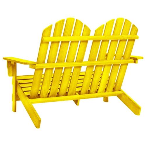 2-personers Adirondack-havestol massivt grantræ gul