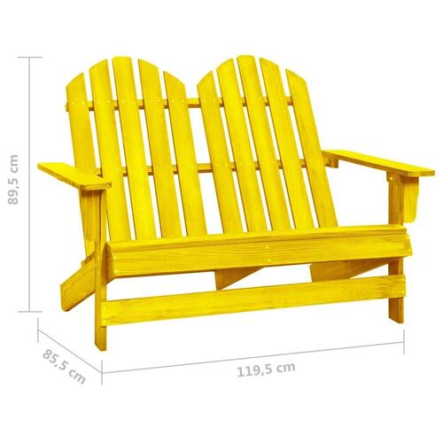 2-personers Adirondack-havestol massivt grantræ gul