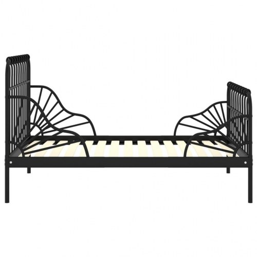 Udvideligt sengestel i metal 80×130/200 cm - sort