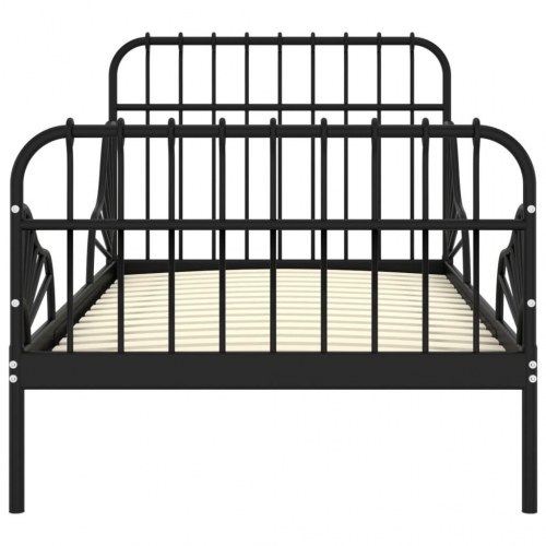 Udvideligt sengestel i metal 80×130/200 cm - sort
