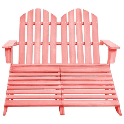 2-personers Adirondack-havestol med fodstøtte grantræ pink