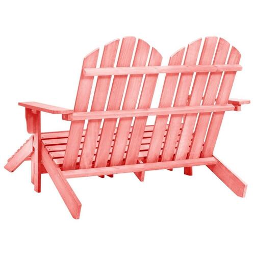 2-personers Adirondack-havestol med fodstøtte grantræ pink