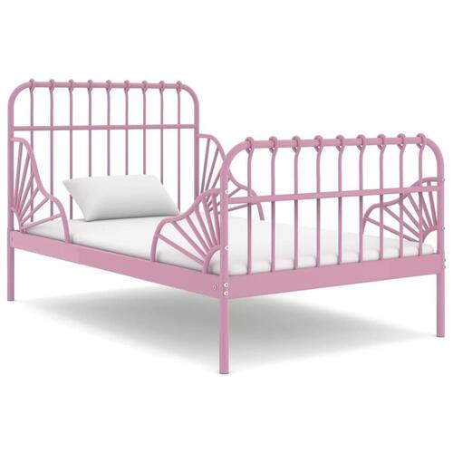 Udvideligt sengestel 80x130/200 cm metal pink