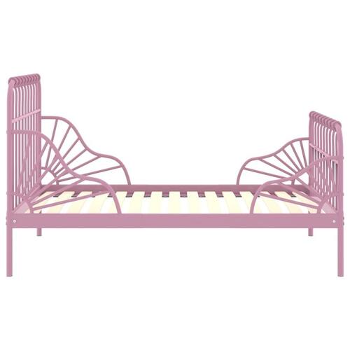 Udvideligt sengestel 80x130/200 cm metal pink