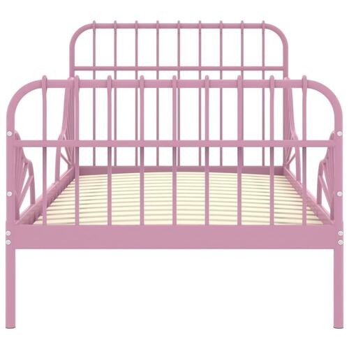 Udvideligt sengestel 80x130/200 cm metal pink
