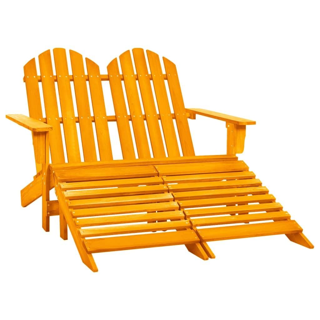 2-personers Adirondack-havestol med fodstøtte grantræ orange