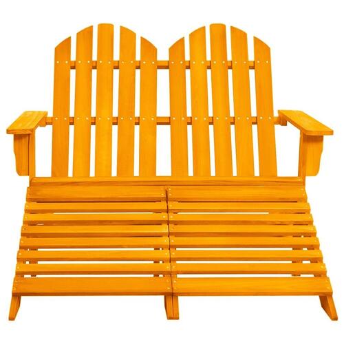 2-personers Adirondack-havestol med fodstøtte grantræ orange