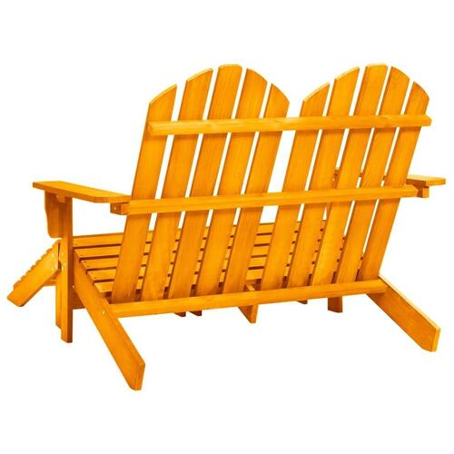 2-personers Adirondack-havestol med fodstøtte grantræ orange