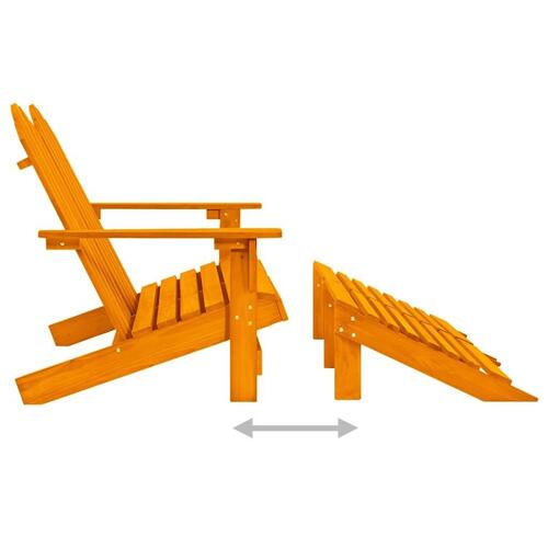 2-personers Adirondack-havestol med fodstøtte grantræ orange