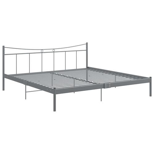 Sengestel 200x200 cm metal grå