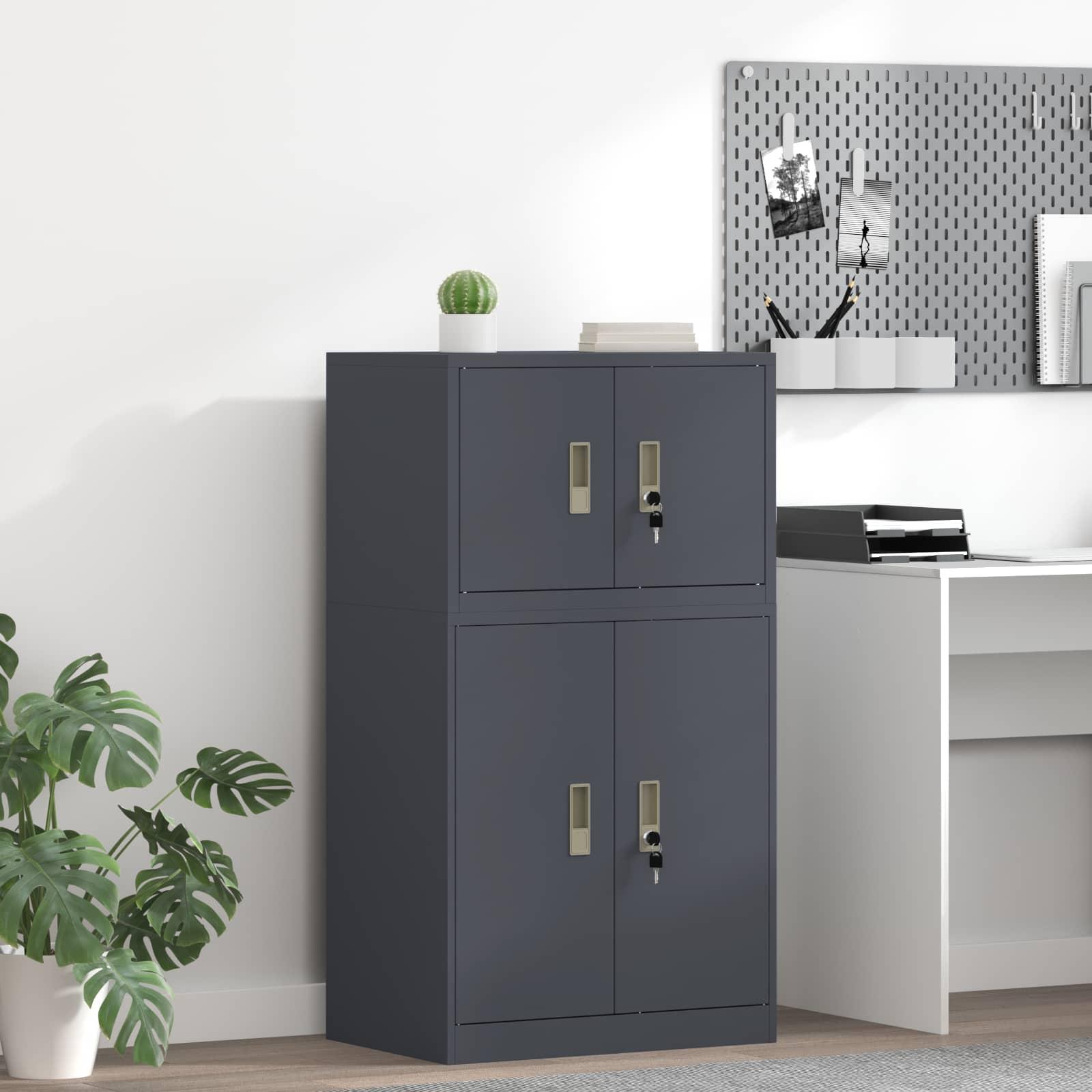 vidaXL Opbevaringsskab Antracit 60 x 40 x 40 cm Stål