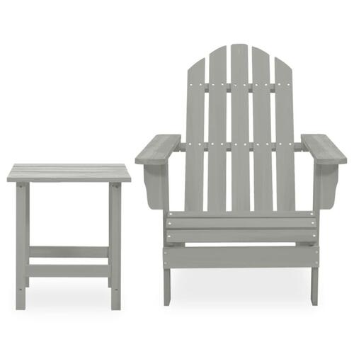 Adirondack-havestol med bord massivt grantræ grå